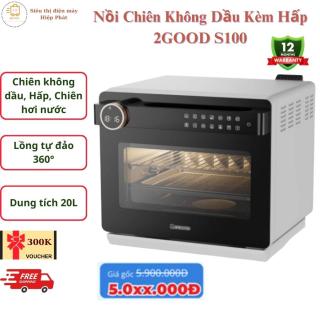 Nồi Chiên Không Dầu Kèm Hấp 2GOOD S100, Lòng nồi và phụ kiện INOX 304, Dung tích 20L, Lồng tự đảo 360°
